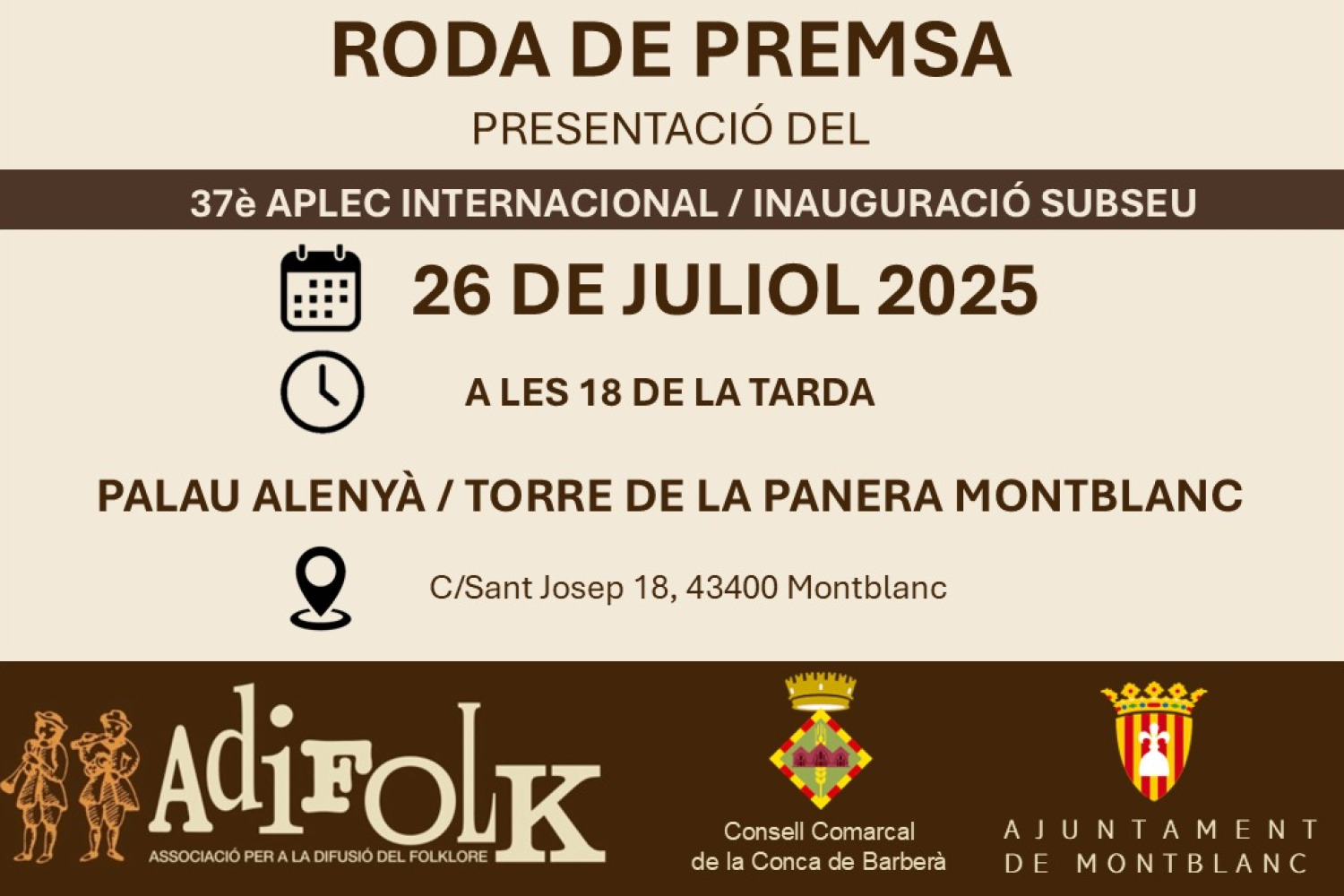 RdP - PRESENTACIÓ OFICIAL 37è APLEC INTERNACIONAL BASTIA-CÒRSEGA 2025 i INAUGURACIÓ DE LA SUBSEU D'ADIFOLK A LES COMARQUES DE TARRAGONA
